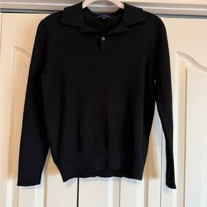 PATRICK ASSARAF | Men’s 100% ExtraFine Merino Wool Long Sleeve Polo Sweater